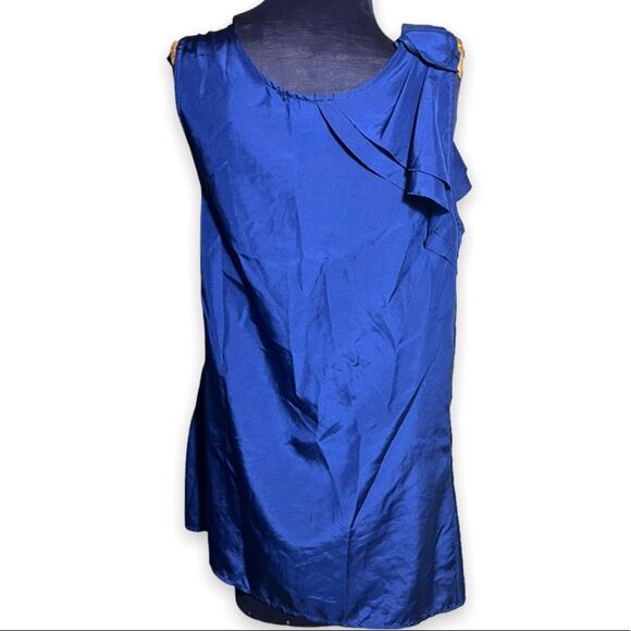 Anthropologie Edme & Esyllte Blue Silk Blouse - Picture 7 of 9